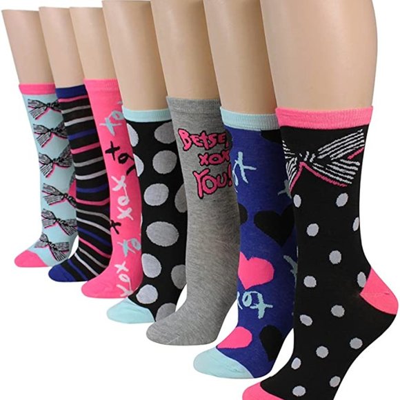 COPY - Betsey Johnson Women's 7 Pack Fashion Bow Crew Gift Box Price Tag: $50.00 - Picture 2 of 5